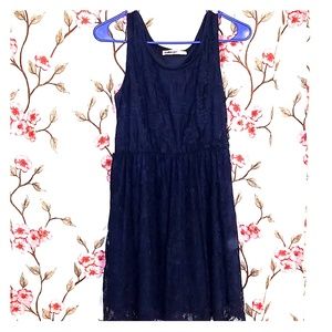 Blue flower lace dress